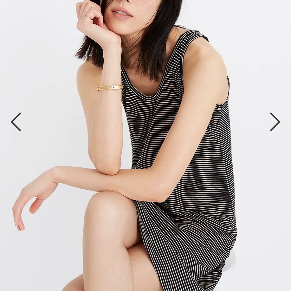 Madewell Striped Scoopneck Knit Tank Dress